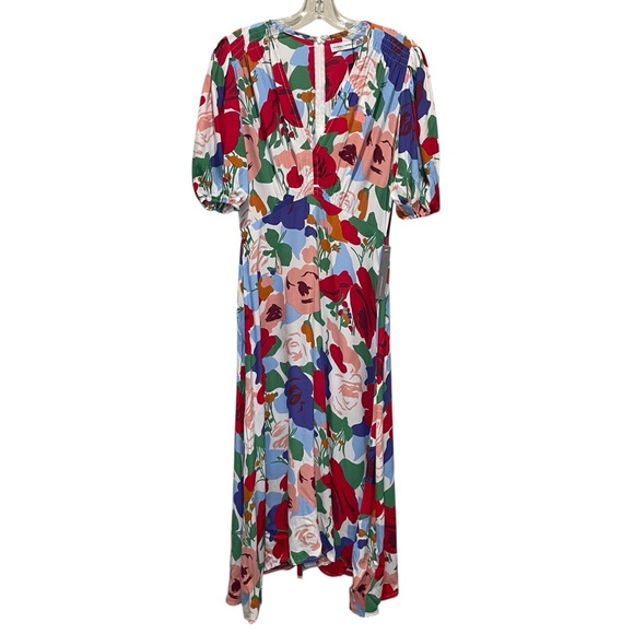 Faithfull The Brand Anita Floral Print Midi Dress Multicolor Women Size Medium - Picture 4 of 11